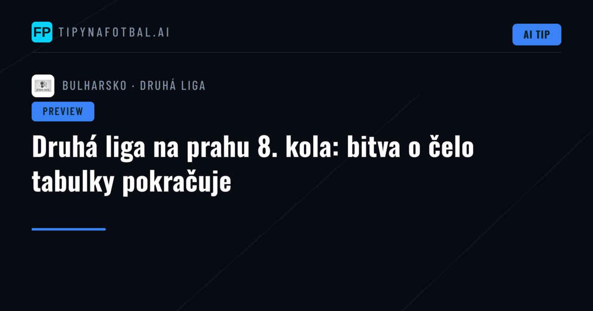 Druhá liga na prahu 8. kola: bitva o čelo tabulky pokračuje