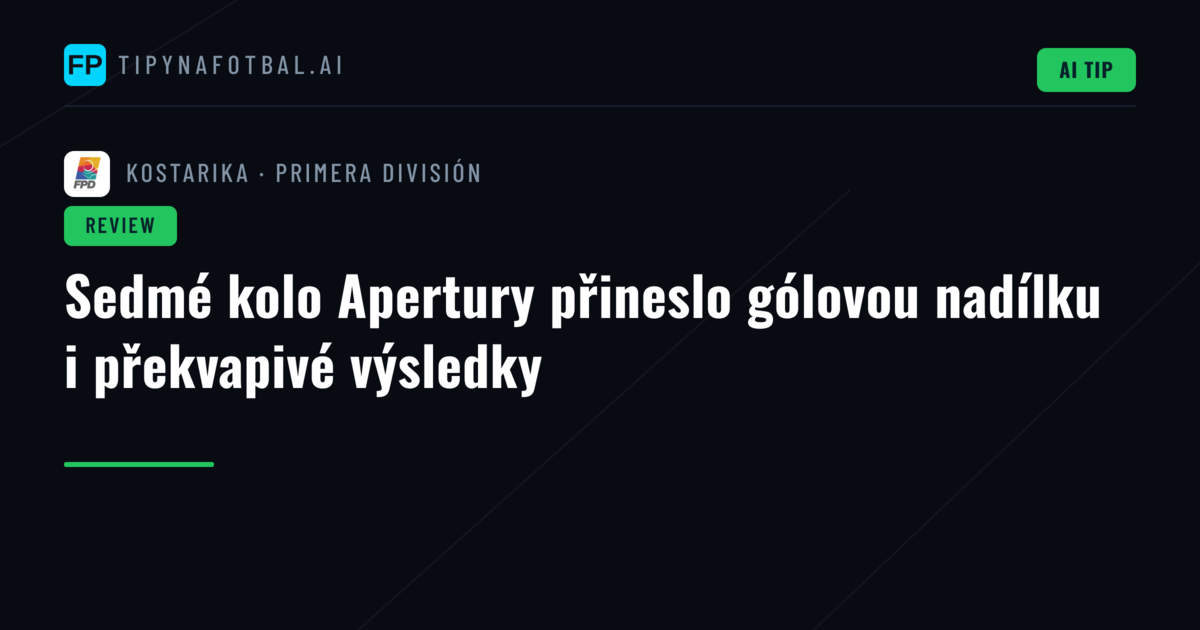 Sedmé kolo Apertury přineslo gólovou nadílku i překvapivé výsledky