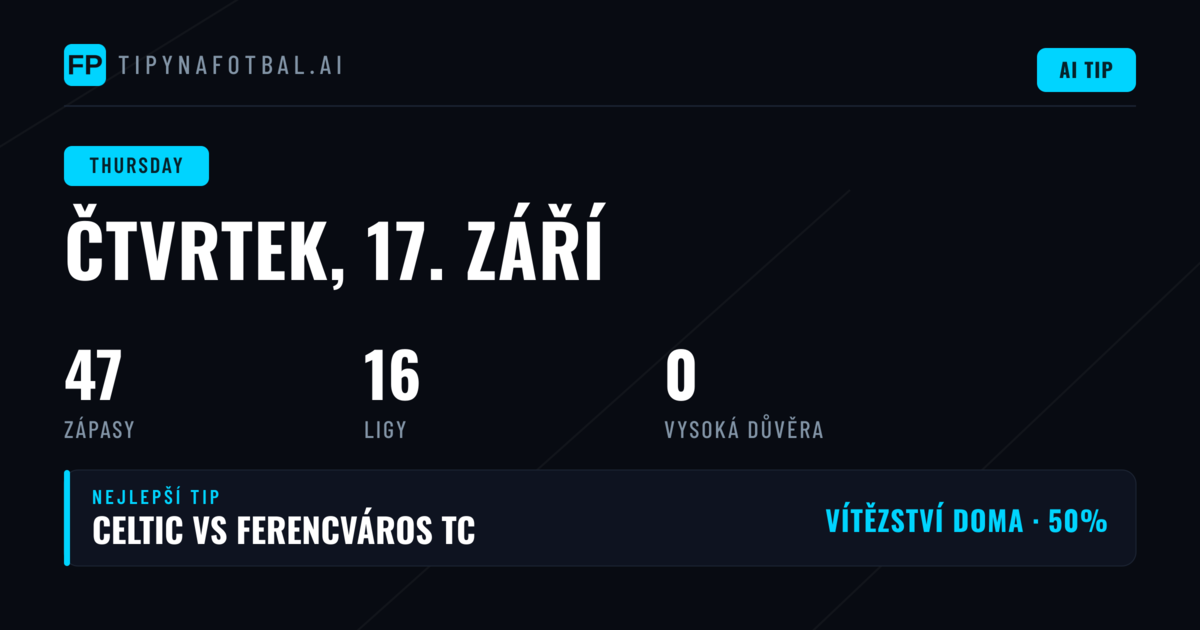 Čtvrteční program 17. září 2026: Europa League dominuje nabídce