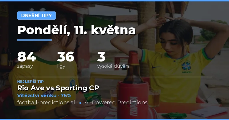 Denní přehled fotbalových předpovědí na 11 May 2026