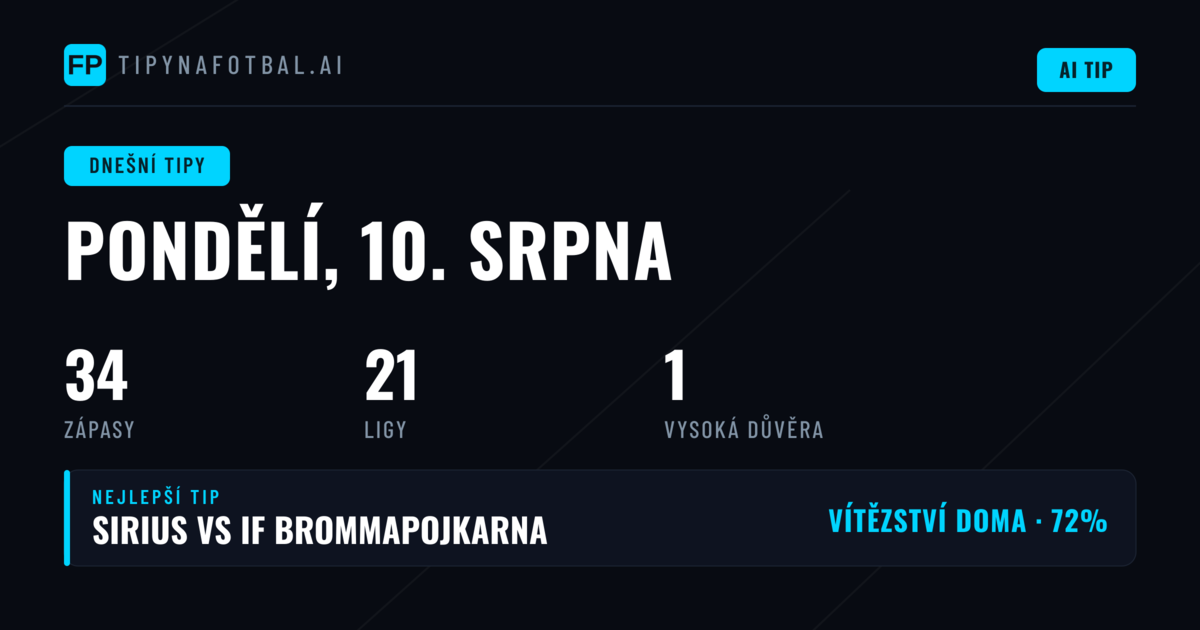 Klíčová data pro pondělní sázení