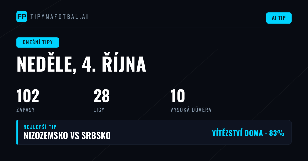Analýza statistických trendů pro nedělní zápasy