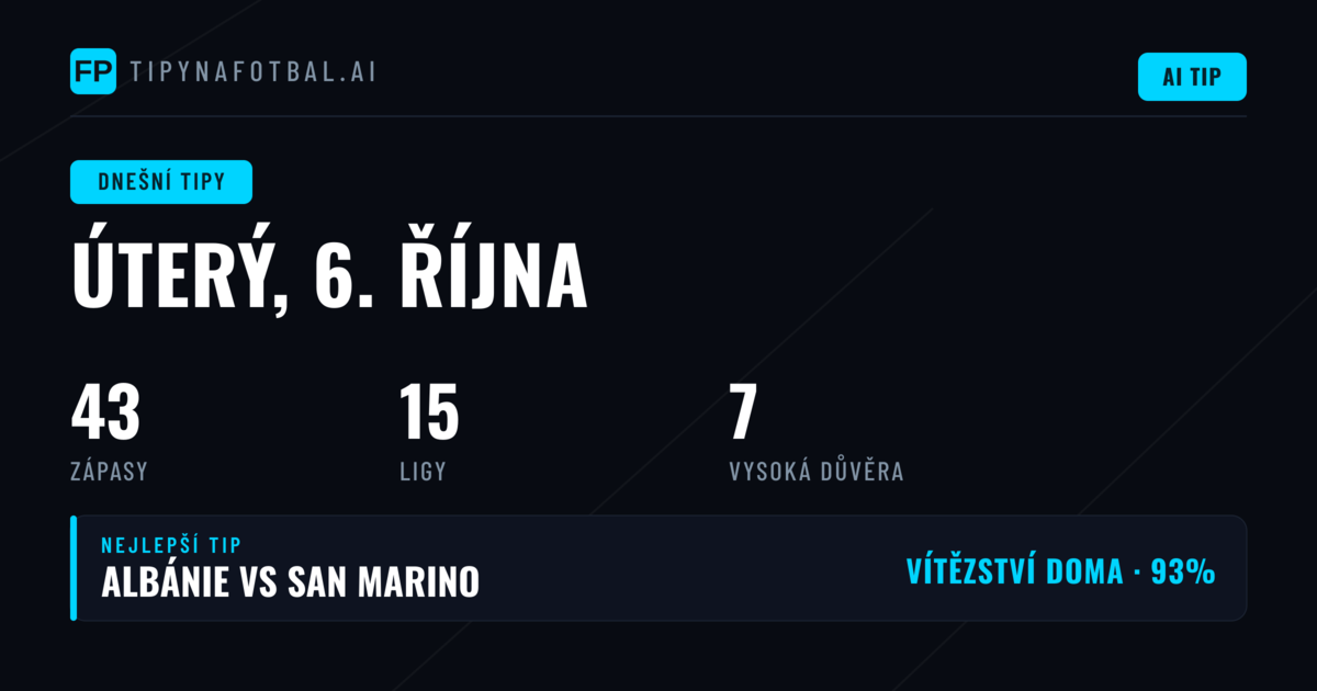 Top Picks pro úterý 6. října 2026