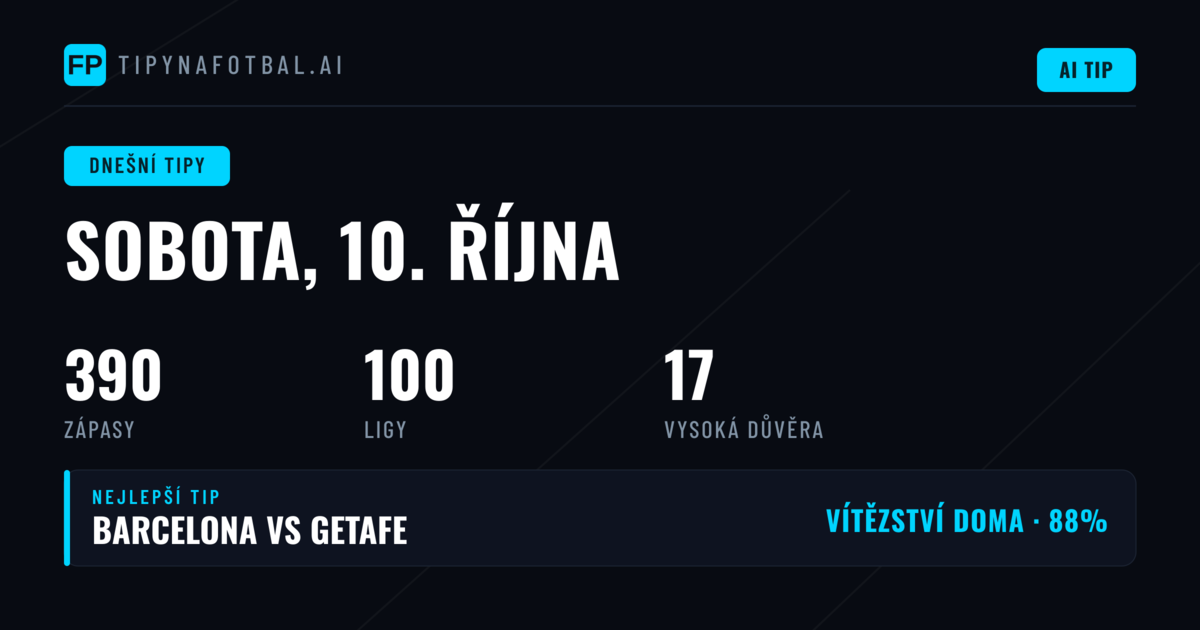 Sobota 10. října 2026: Anglie v centru pozornosti s
