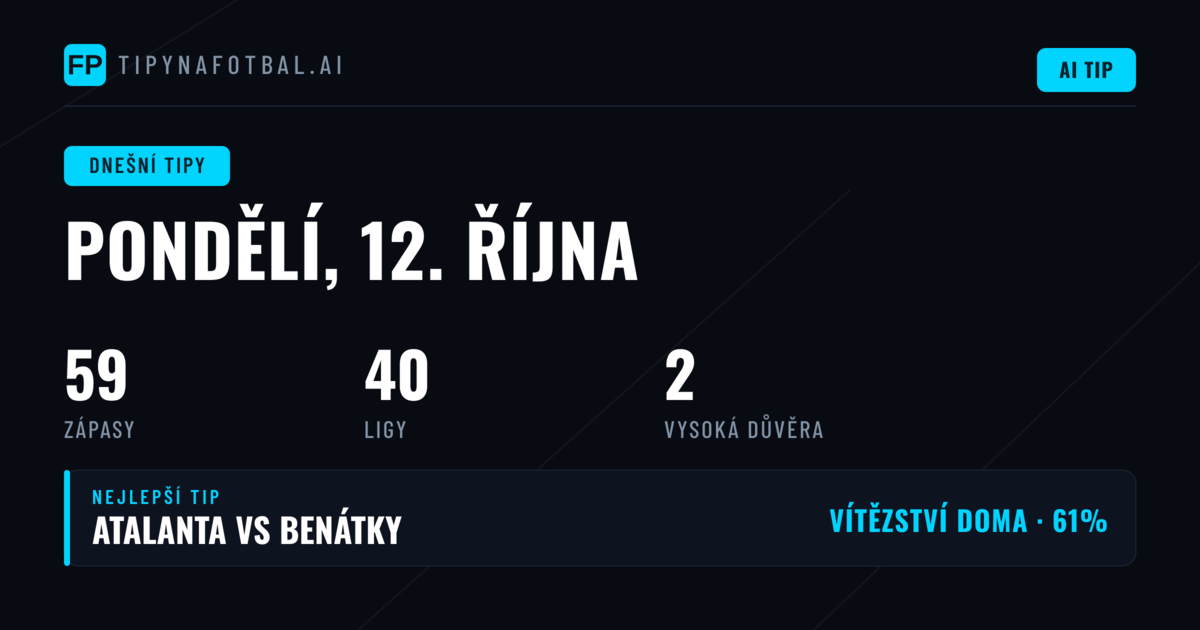 Sázkařský přehled pondělních utkání