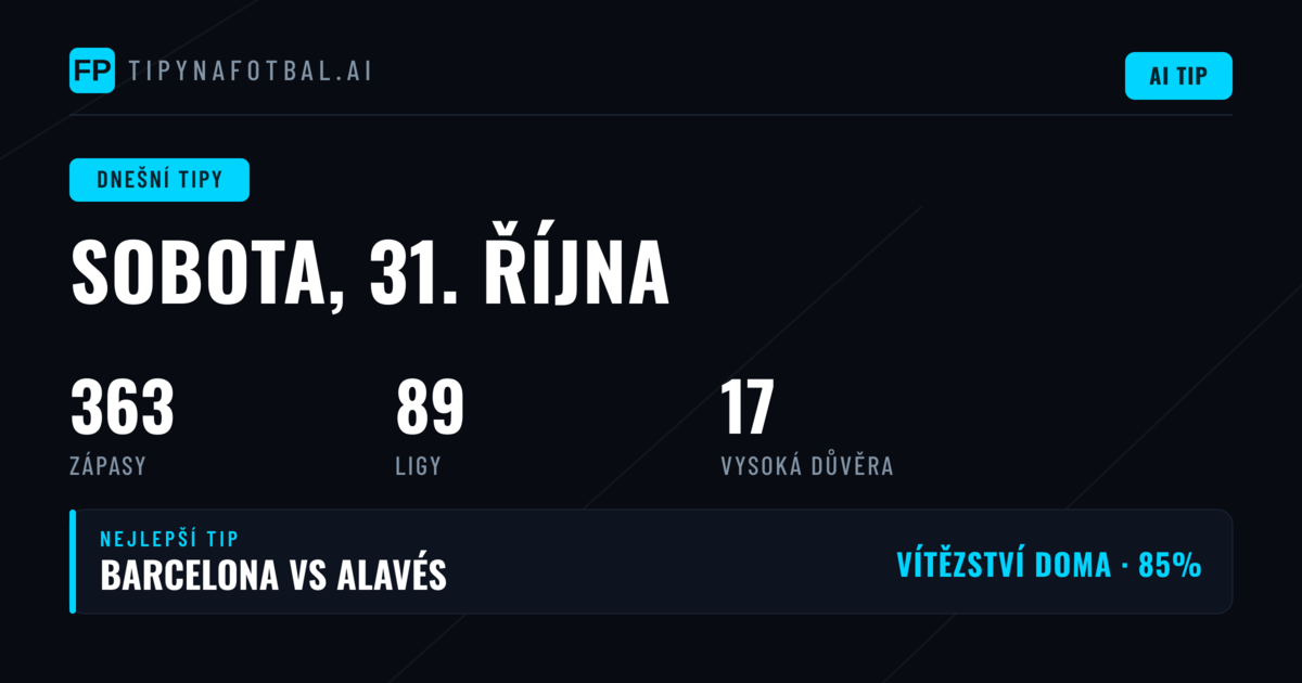 Fotbalové Tipy a Predikce — Sobota, 31. října, 2026