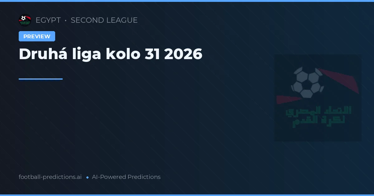 Druhá liga kolo 31 2026