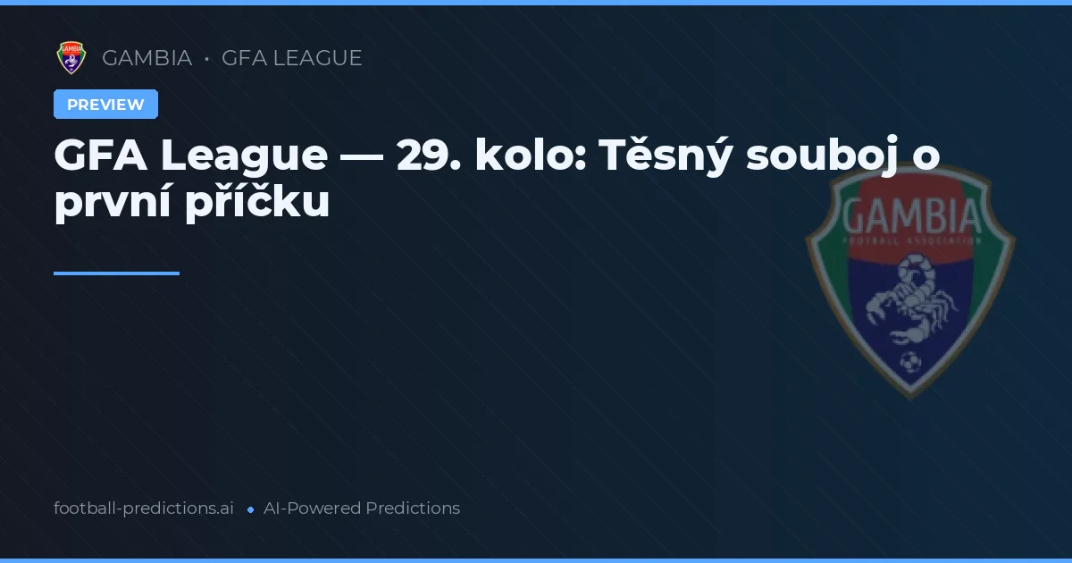 GFA League — 29. kolo: Těsný souboj o první příčku