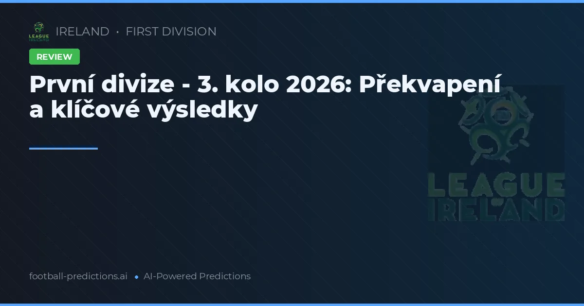 První divize - 3. kolo 2026: Překvapení a klíčové výsledky