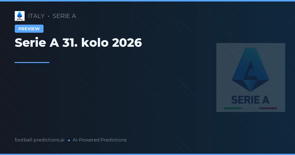 Serie A 31. kolo 2026