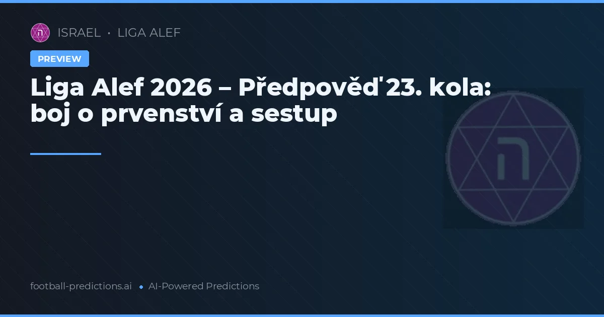 Liga Alef 2026 – Předpověď 23. kola: boj o prvenství a sestup