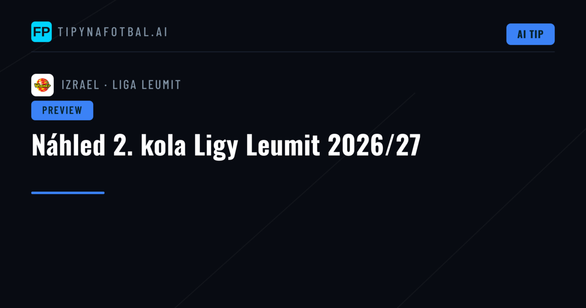 Náhled 2. kola Ligy Leumit 2026/27