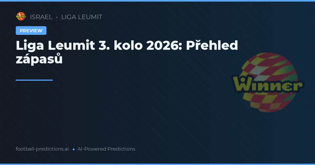 Liga Leumit 3. kolo 2026: Přehled zápasů