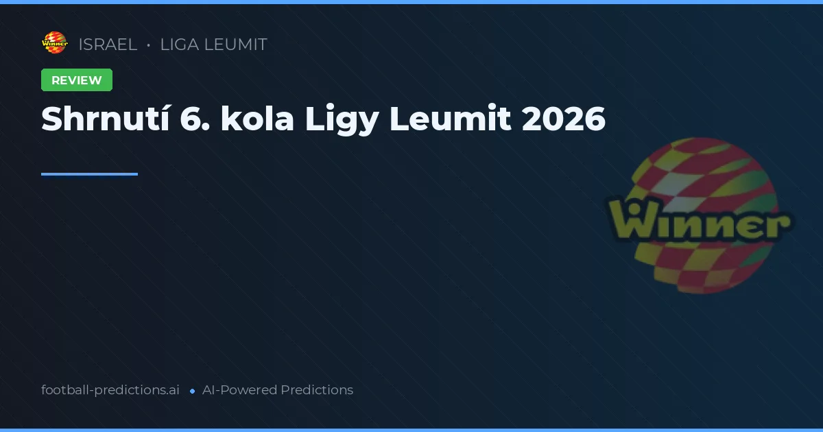 Shrnutí 6. kola Ligy Leumit 2026