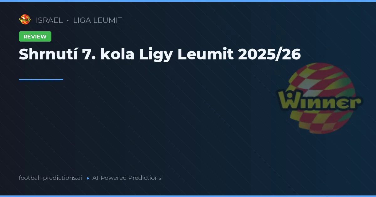 Shrnutí 7. kola Ligy Leumit 2025/26