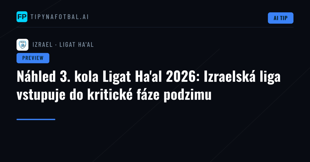 Náhled 3. kola Ligat Ha'al 2026: Izraelská liga vstupuje do kritické fáze podzimu