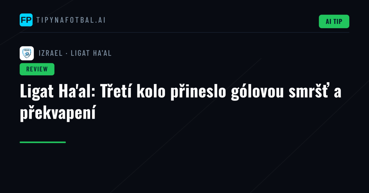 Ligat Ha'al: Třetí kolo přineslo gólovou smršť a překvapení