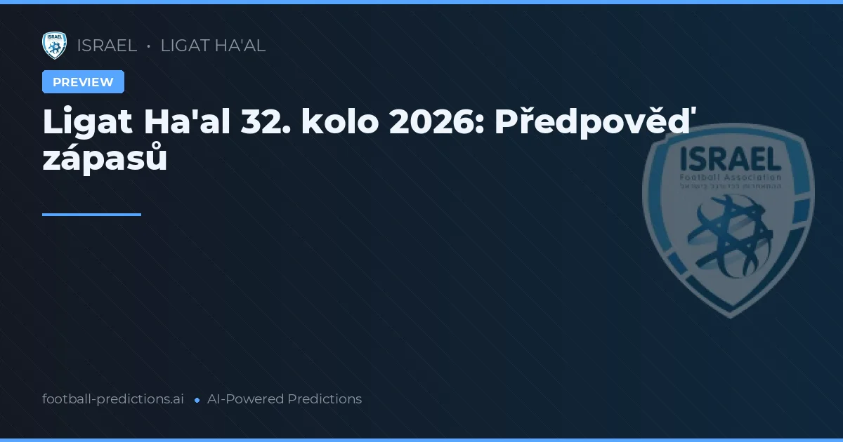 Ligat Ha'al 32. kolo 2026: Předpověď zápasů