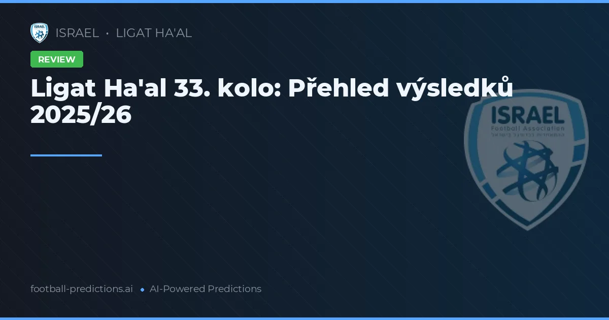 Ligat Ha'al 33. kolo: Přehled výsledků 2025/26