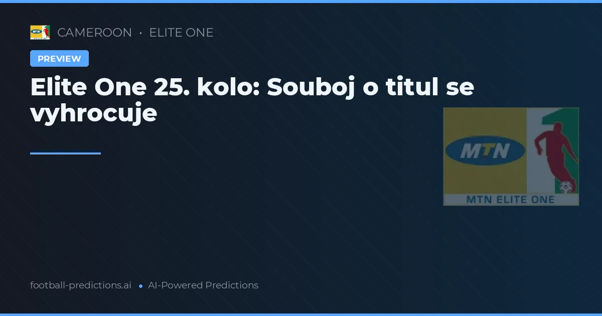 Elite One 25. kolo: Souboj o titul se vyhrocuje