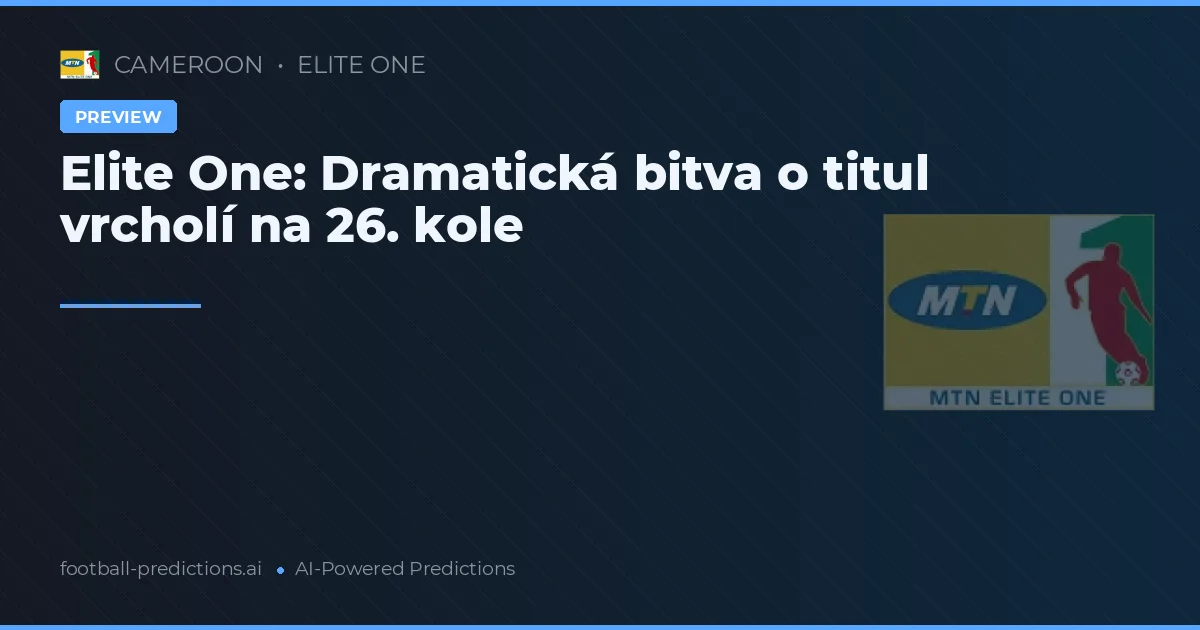 Elite One: Dramatická bitva o titul vrcholí na 26. kole