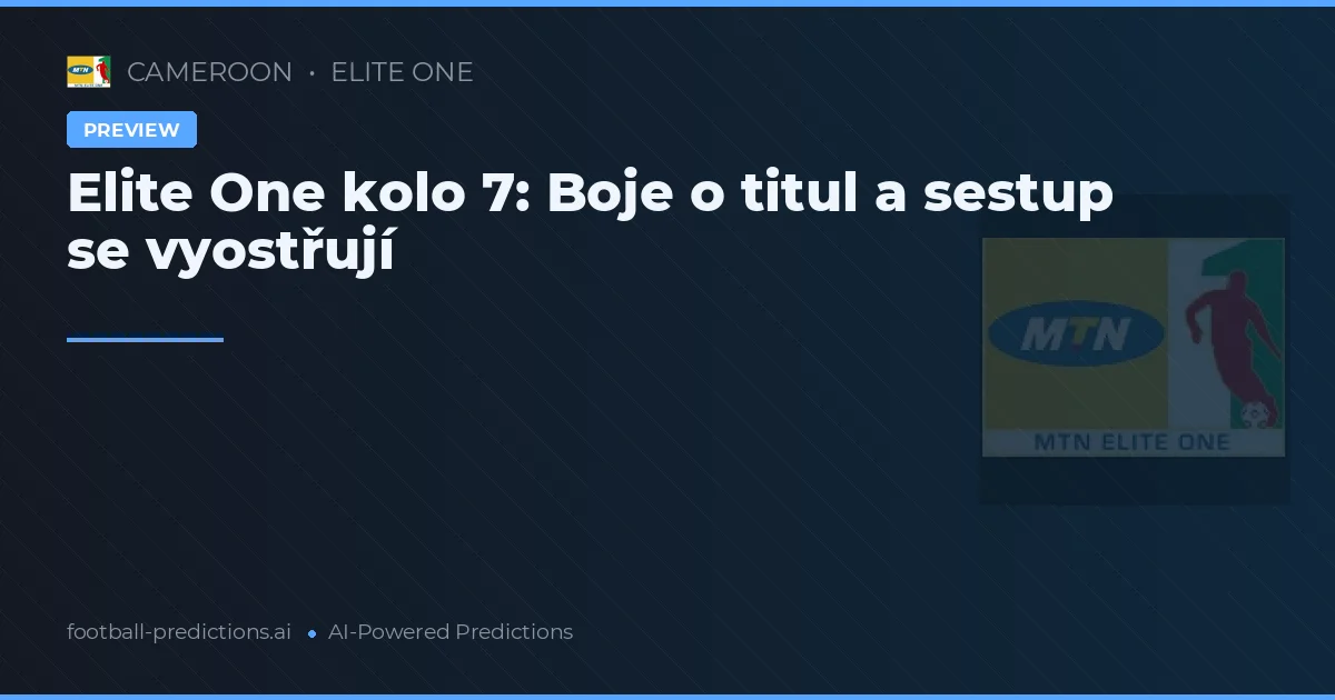 Elite One kolo 7: Boje o titul a sestup se vyostřují