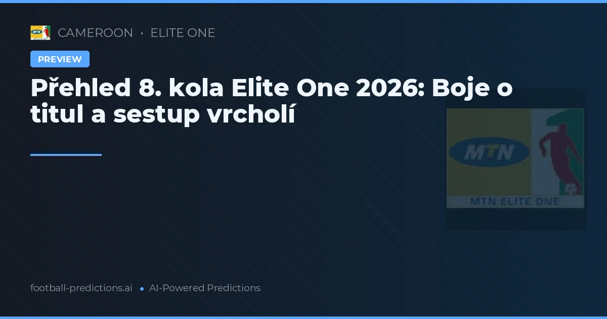 Přehled 8. kola Elite One 2026: Boje o titul a sestup vrcholí