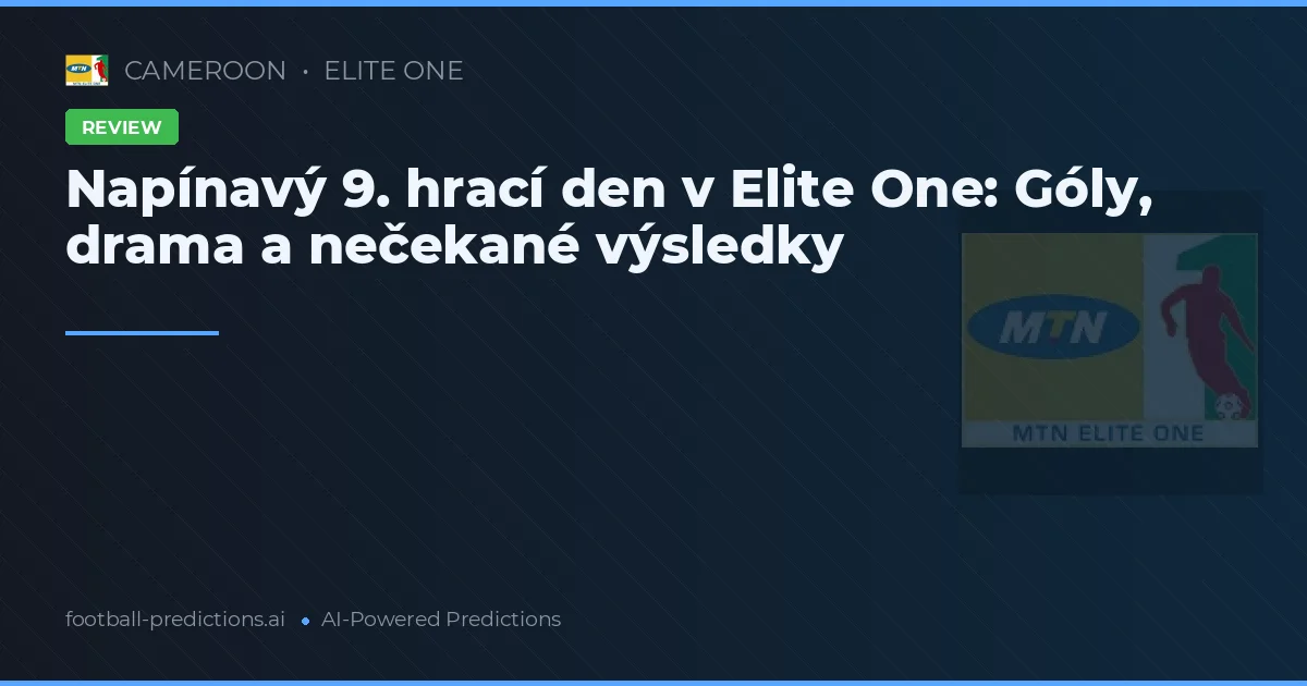 Napínavý 9. hrací den v Elite One: Góly, drama a nečekané výsledky