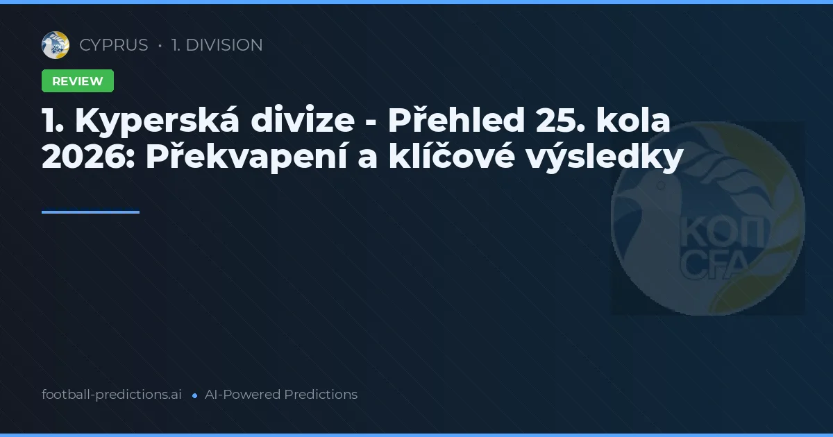 1. Kyperská divize - Přehled 25. kola 2026: Překvapení a klíčové výsledky