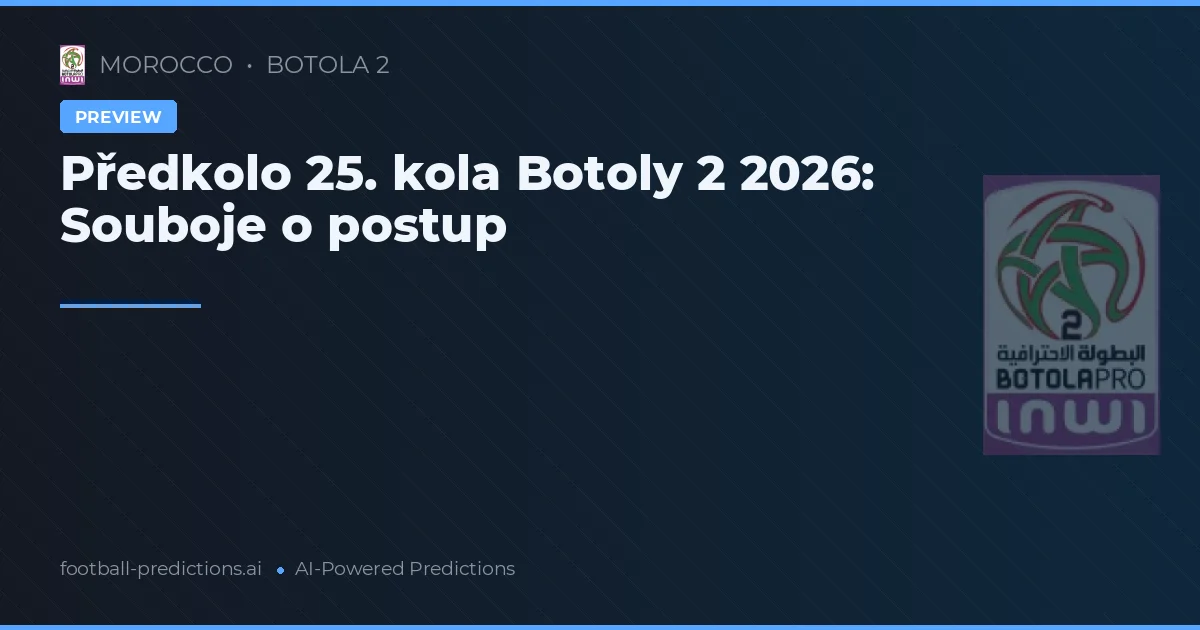 Předkolo 25. kola Botoly 2 2026: Souboje o postup