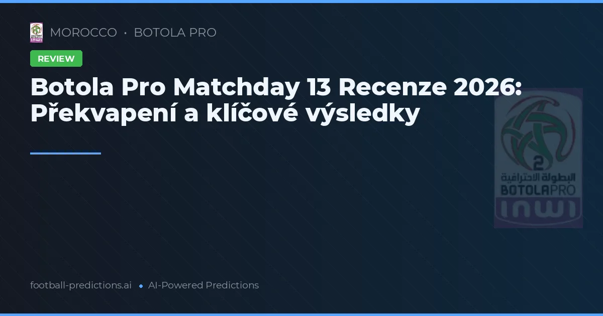 Botola Pro Matchday 13 Recenze 2026: Překvapení a klíčové výsledky