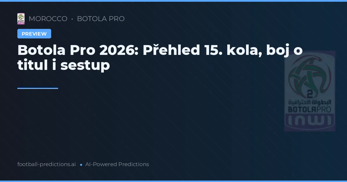 Botola Pro 2026: Přehled 15. kola, boj o titul i sestup