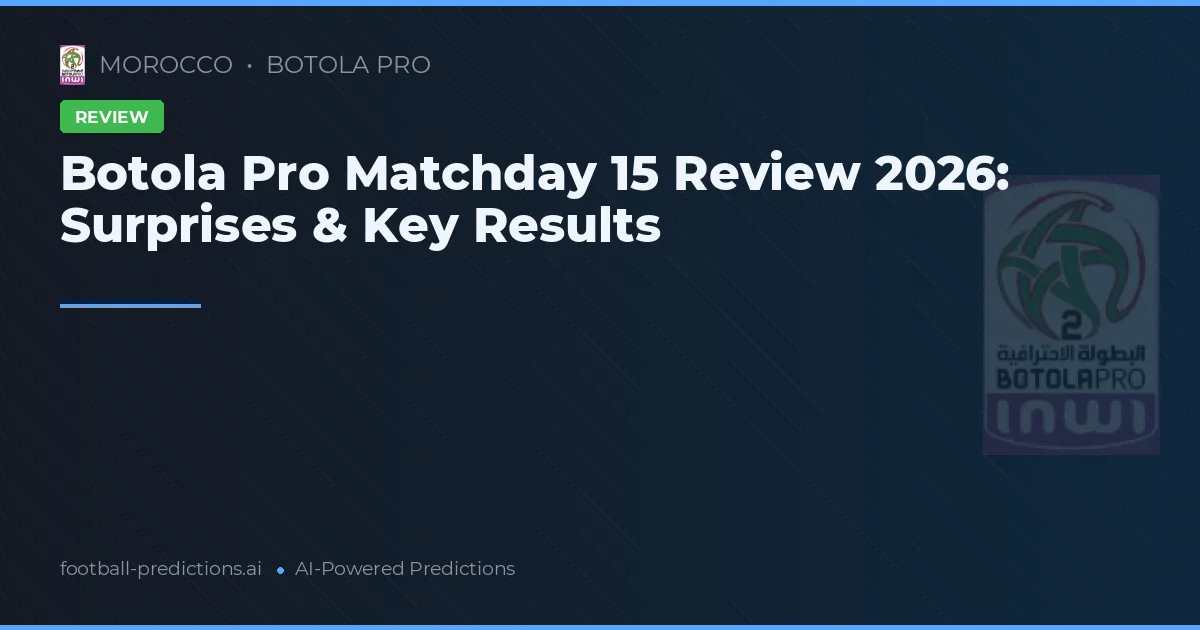Botola Pro Matchday 15 Review 2026: Surprises & Key Results