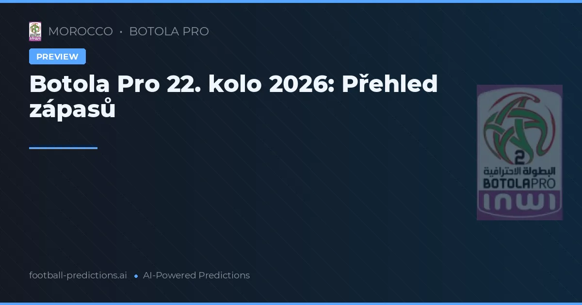 Botola Pro 22. kolo 2026: Přehled zápasů
