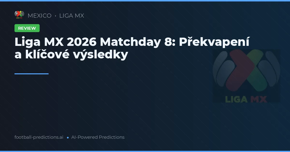 Liga MX 2026 Matchday 8: Překvapení a klíčové výsledky