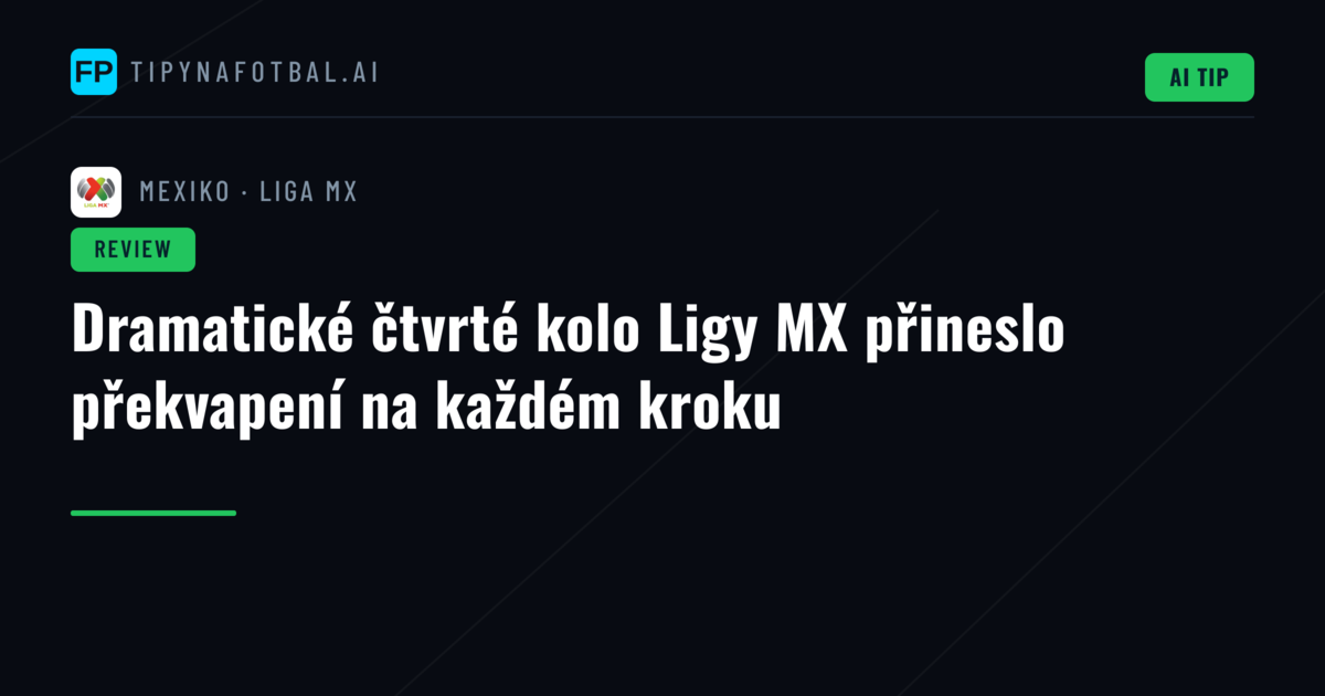 Dramatické čtvrté kolo Ligy MX přineslo překvapení na každém kroku