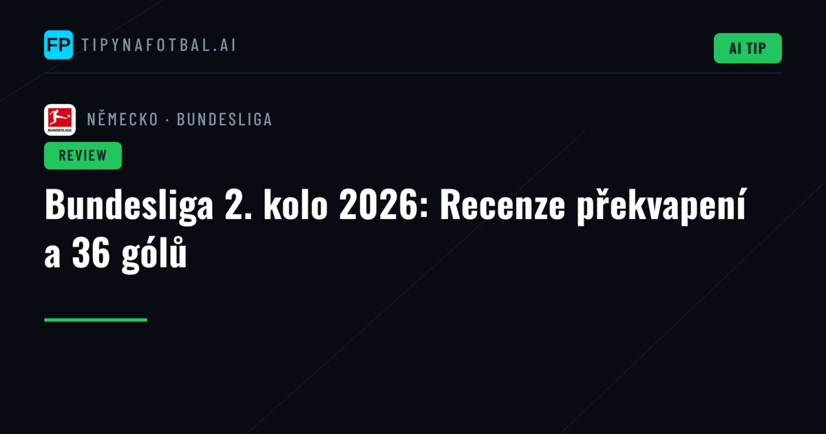 Bundesliga 2. kolo 2026: Recenze překvapení a 36 gólů