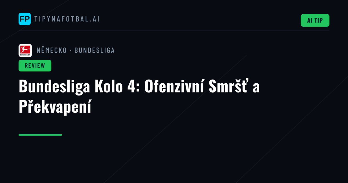 Bundesliga Kolo 4: Ofenzivní Smršť a Překvapení