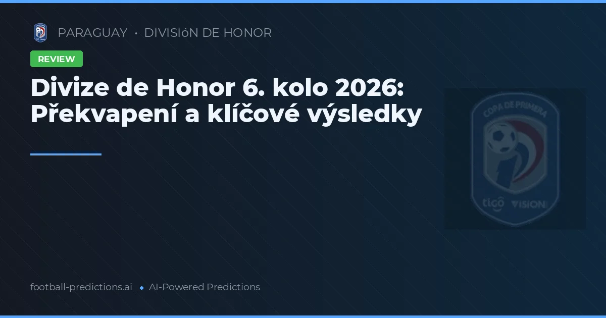 Divize de Honor 6. kolo 2026: Překvapení a klíčové výsledky