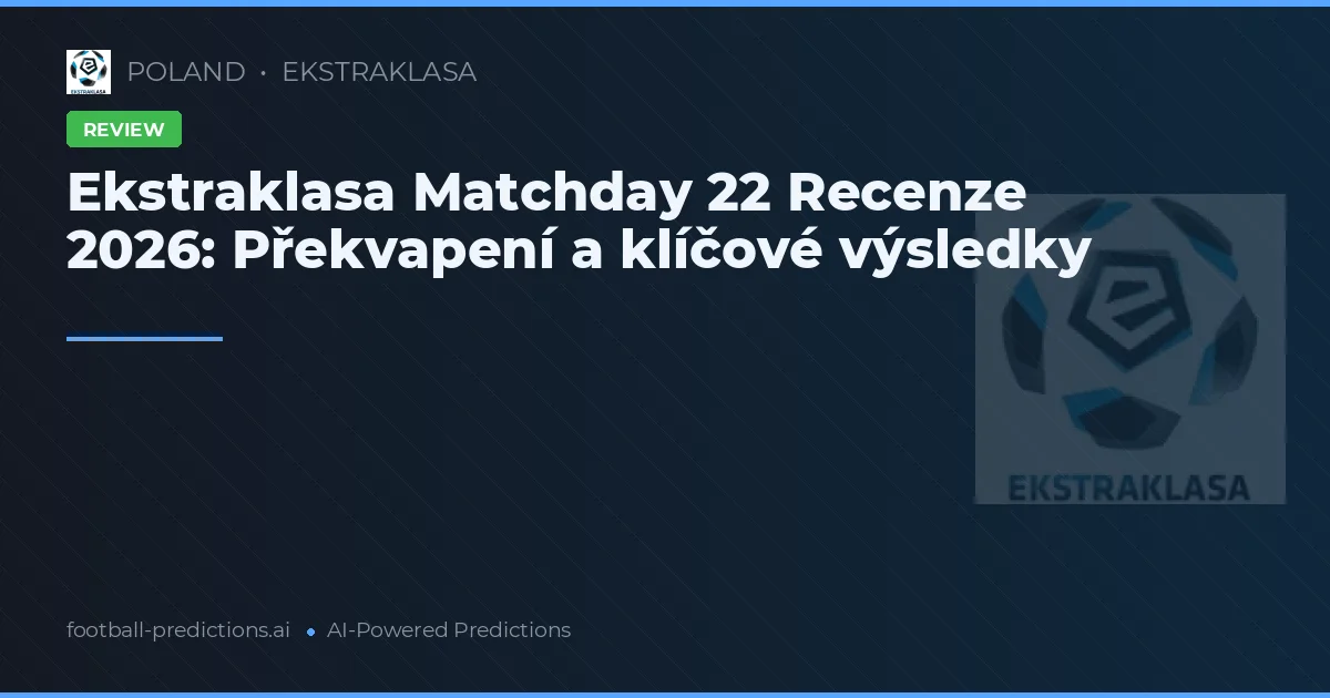 Ekstraklasa Matchday 22 Recenze 2026: Překvapení a klíčové výsledky