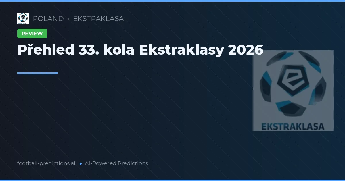 Přehled 33. kola Ekstraklasy 2026
