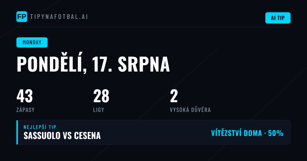 Klíčové statistiky a trendy pro pondělní program