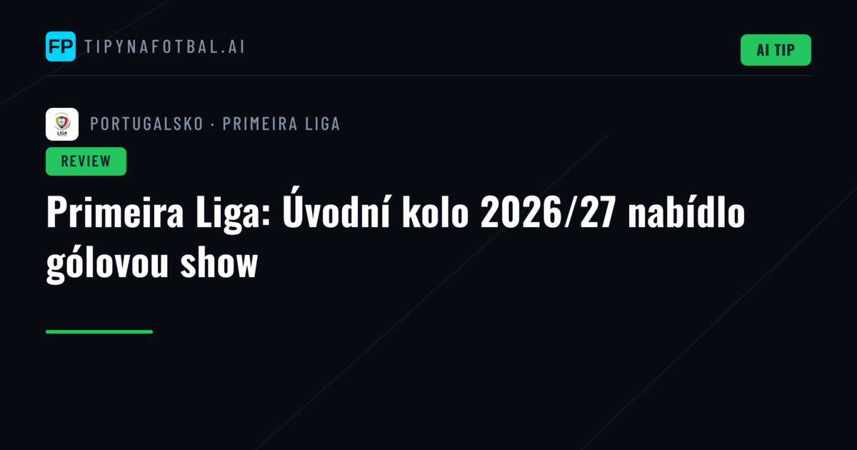 Primeira Liga: Úvodní kolo 2026/27 nabídlo gólovou show