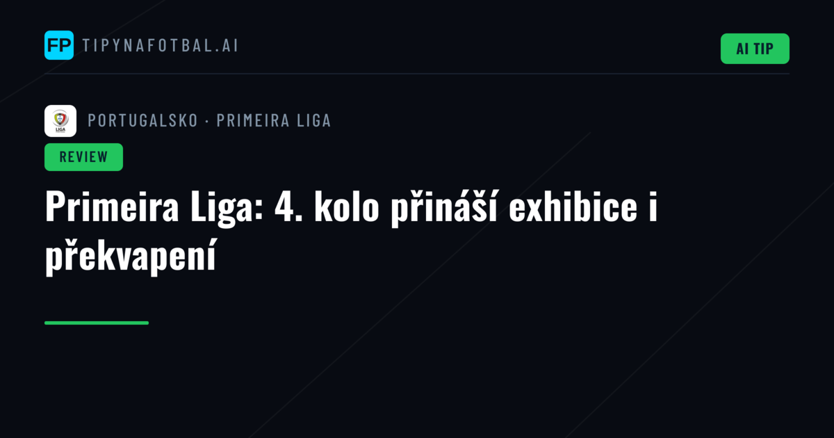 Primeira Liga: 4. kolo přináší exhibice i překvapení