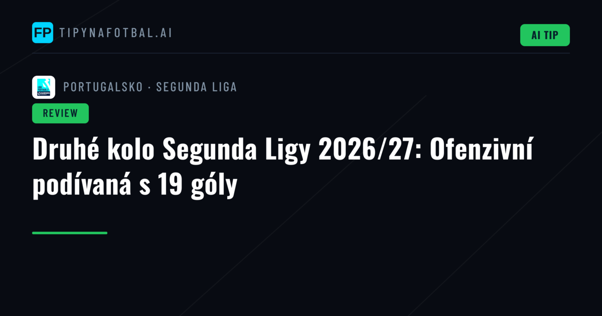Druhé kolo Segunda Ligy 2026/27: Ofenzivní podívaná s 19 góly
