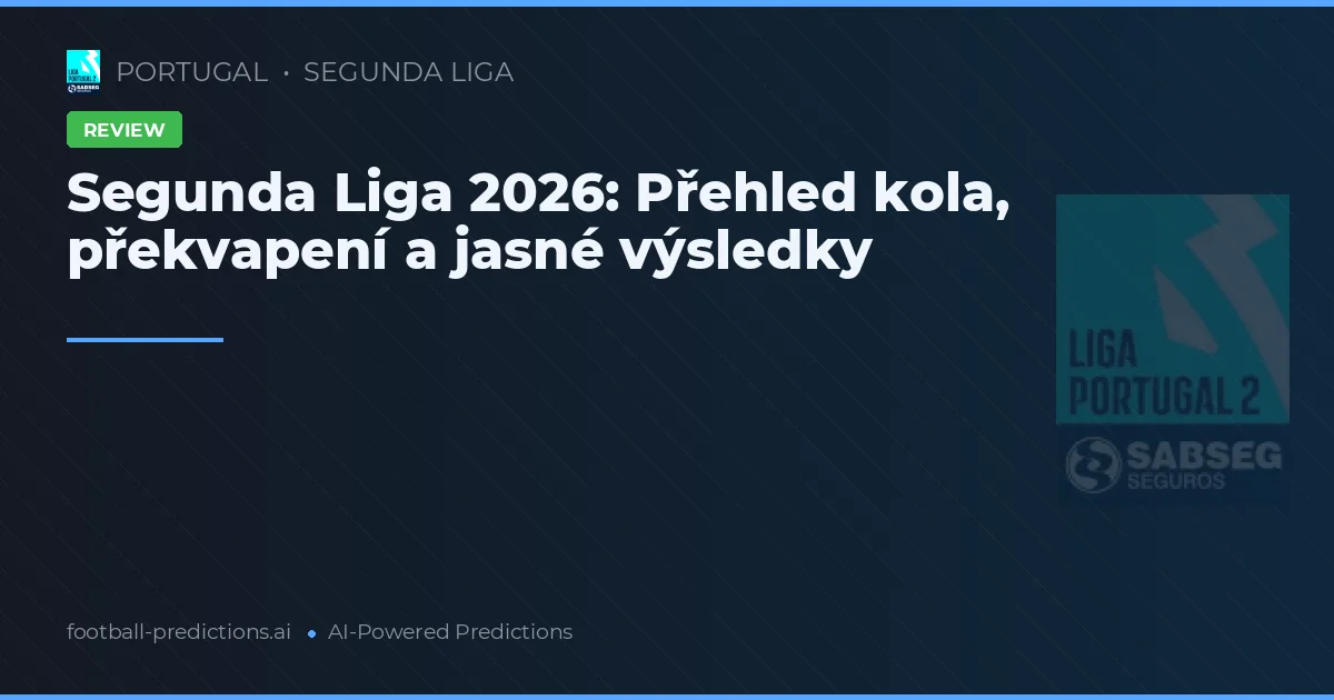 Segunda Liga 2026: Přehled kola, překvapení a jasné výsledky