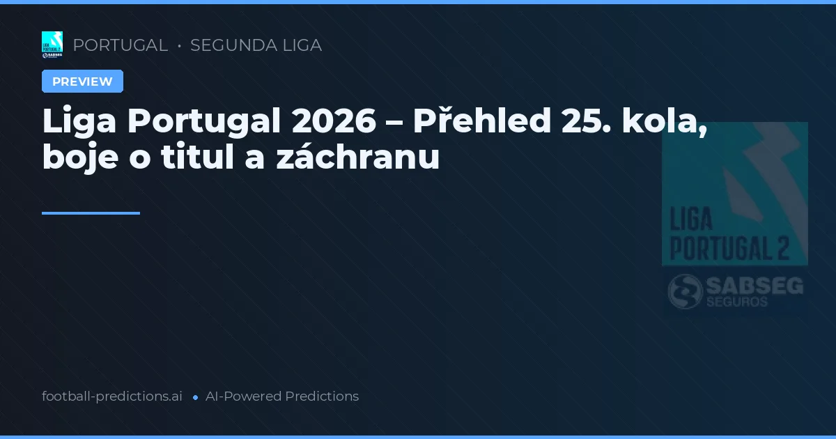 Liga Portugal 2026 – Přehled 25. kola, boje o titul a záchranu