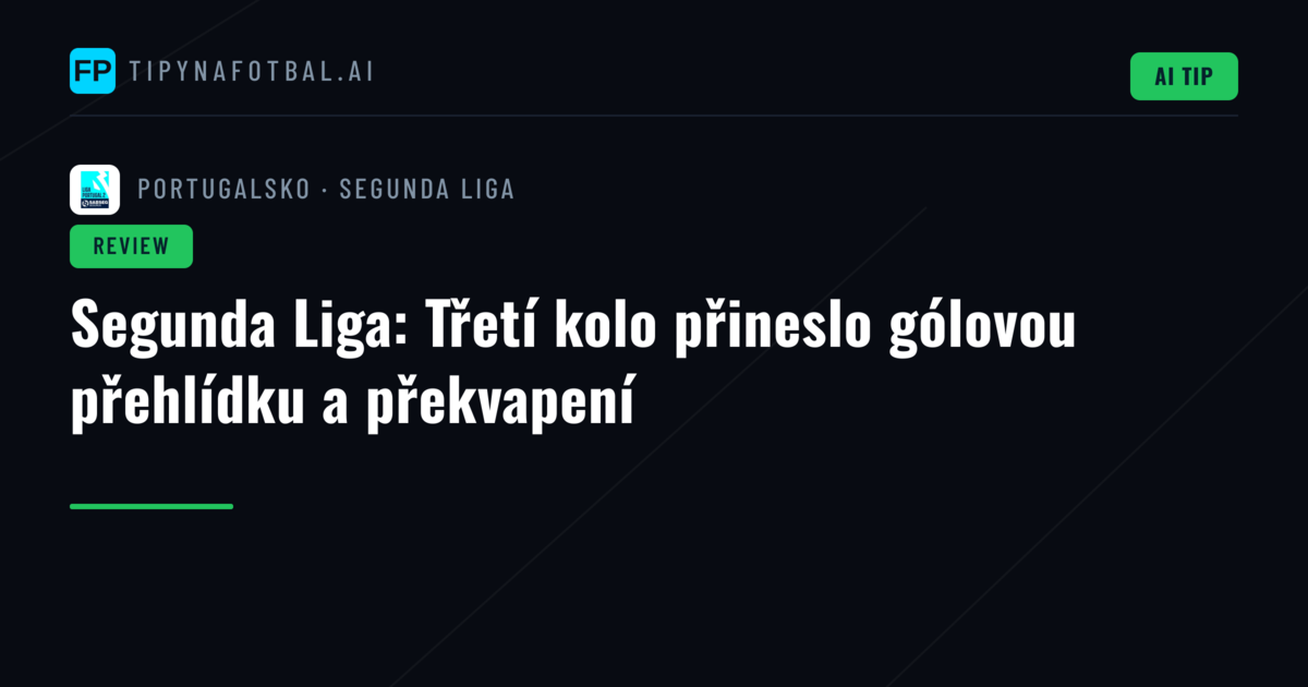 Segunda Liga: Třetí kolo přineslo gólovou přehlídku a překvapení