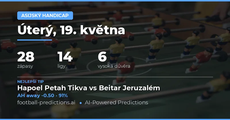 Přehled zápasů na 19. května 2026