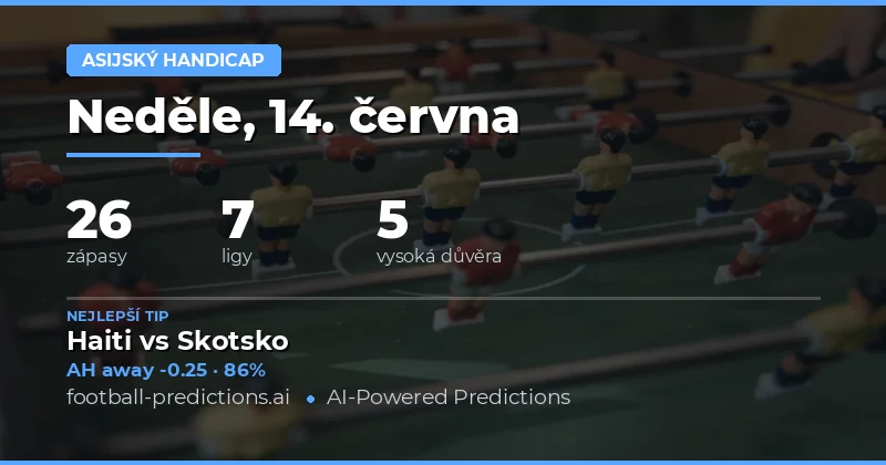 Nejlepší AH tipy na 14. června 2026
